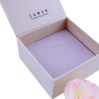 Petites boîtes en papier magnétiques avec logo personnalisé de couleur violette boîte à bijoux en gros