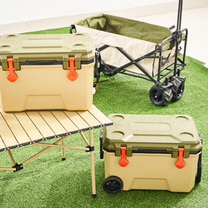 Nhà máy tùy chỉnh bán buôn ngoài trời di động <span class=keywords><strong>Ice</strong></span> Cooler <span class=keywords><strong>Box</strong></span> cán bánh cứng rotomolded Cooler <span class=keywords><strong>Box</strong></span> với bánh xe - Product Image 3