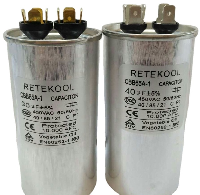 AC Motor Running Capacitor 35uF 45uF 50MFD 450VAC Industrial Electric for Air Conditioning Fan Compressor CBB61 Round Capacitor