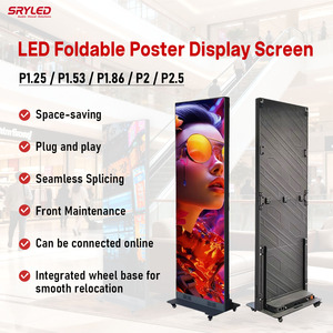 Écran d'affichage LED pliable couleur P1.25 P1.53 P1.86 P2.5 pour signalisation numérique intérieure avec support mobile pour la publicité - Product Image 2