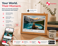 Cadre photo numérique WiFi de 10 pouces avec boîtier en bois, application Frameo, cadre photo intelligent pour le partage de photos de famille, anniversaire, affichage instantané des photos