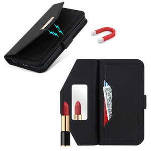 Cartera cruzada con correa de cuero PU negro, tarjetero con ranura para tarjetas, cordón para el hombro y cubierta de espejo de 6.3 pulgadas - Product Image 3