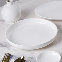 Assiettes Blanches Entièrement Vitrifiées 8,5 et 10,5 Pouces en Porcelaine Fine, Vaisselle Classique Ronde pour la Restauration en Gros
