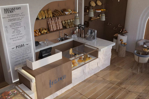 Ensemble de meubles de boulangerie sur mesure |   Comptoir de bar en bois et vitrine réfrigérée pour gâteaux - Product Image 3