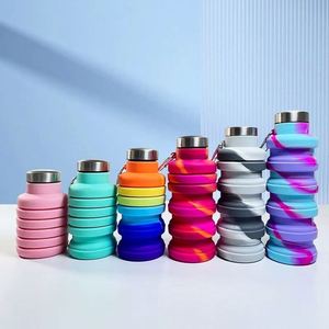 Bouteille d'eau pliable réutilisable pour le sport en plein air avec logo personnalisé, portable pour le camping, les sports et la randonnée - Product Image 3