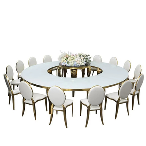Factory Wholesale Cheap Price Luxury Stainless Steel <b>Round</b> Event Tables Decoration Wedding Banquet Table - Product Image 1