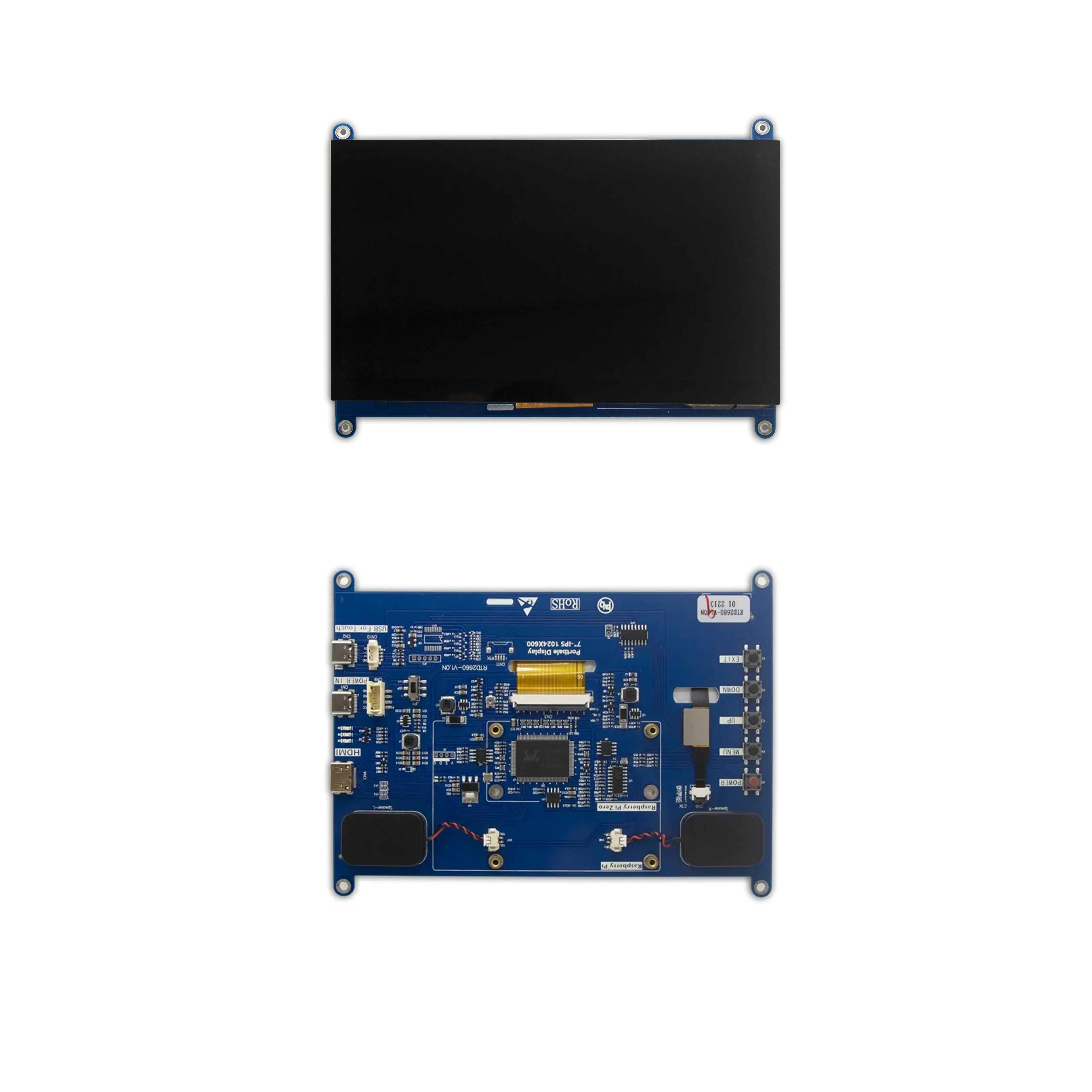 7 인치 라즈베리 파이 1024 * RGB 컨트롤러 보드 LCD TFT 두 번째 디스플레이 화면 모니터에 600 교체 HD-MI/USB