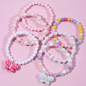 Ensemble de 6 bracelets colorés pour filles, bracelets à perles, bijoux pour petites filles - Product Image 4