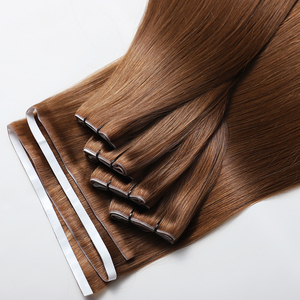 <span class=keywords><strong>Extension</strong></span> a Fascia Invisibile di Lusso in <span class=keywords><strong>Capelli</strong></span> <span class=keywords><strong>Veri</strong></span> Vergini Brasiliani Double Drawn con Cuticole Allineate e Nastro Adesivo - Product Image 1