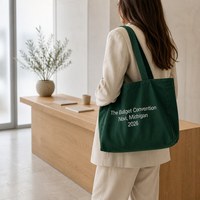Sac fourre-tout moyen en toile robuste, impression personnalisée du logo, réutilisable, pour la publicité, les cadeaux, le shopping, les voyages, les conférences, les événements