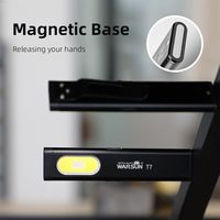 WARSUN Nouvelle lampe torche LED rechargeable portable de poche T7 500 lumens, étanche, avec poignée magnétique, pour le travail en extérieur