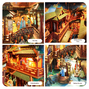 ชุดประกอบงานศิลปะอาร์ตเดโค หนังสือภาพประกอบแบบจีนโบราณ สมัยราชวงศ์ซ่ง ชุดตัวต่อ DIY รูปแบบแนวตั้ง ของขวัญวันเกิด ของตกแต่งโบราณ แบบจำลองไม้ - Product Image 2