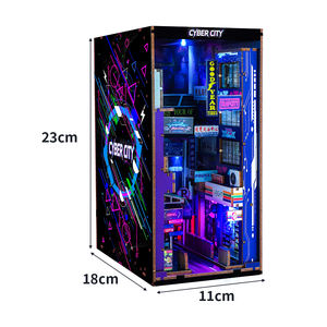 Kit de Bricolaje Cyberpunk para un Mini Rincón de Lectura, Rompecabezas 3D de Madera con Luces LED, Decoración Personalizada para Estantería, Regalo - Product Image 2