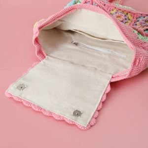 Última Moda en Accesorios: Bolso de Hombro de Ganchillo de Lana de Leche Tejido a Mano, Estilo Princesa, para Niña, Accesorio de Moda - Product Image 6
