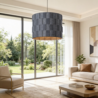 Lustre LED Shenghui DJ-041 avec abat-jour en tissu, lumière blanc chaud 3500K, angle de faisceau 60°, Ra 90, AC 85-265V, éclairage pour la maison et le bureau