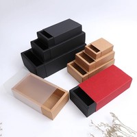 Boîte à tiroir en kraft pour emballage cadeau |   Boîte en papier coulissante personnalisée avec ruban pour la vente au détail et les marques