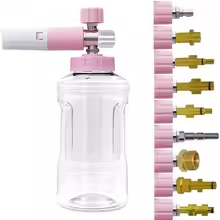 Pistola de lanza de espuma para nieve de 1L púrpura, lavadora a presión eléctrica portátil, Cañón de espuma transparente para el cuidado del coche, lavado de coches - Product Image 2