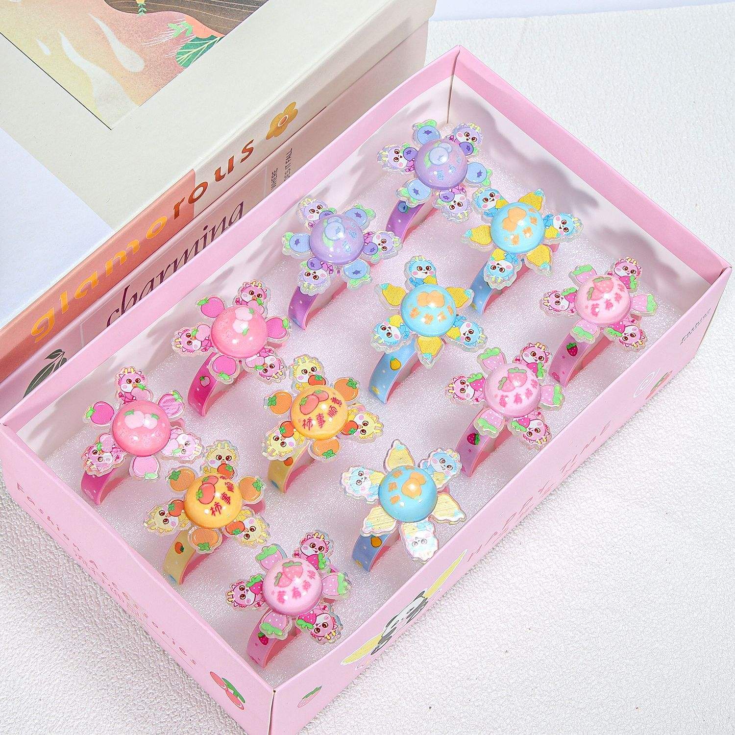 สร้อยข้อมือเด็กลายมังกร2ชิ้นพร้อมไฟกะพริบ1ชิ้น