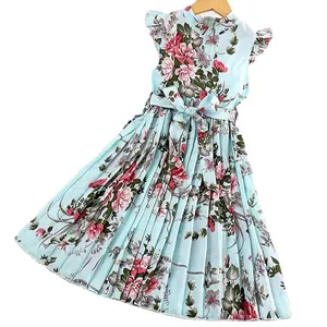 Vestido coreano para meninas, saia retrô princesa para meninas, vestido infantil