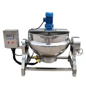 Stainless Steel Milk Wheat Soybean Jacketed Kettle Mixer Boiler / Sugar Syrup Cooking Pot /Steam Dimple Jacketed Kettle