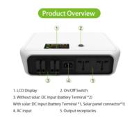 Onduleur solaire système UPS 700W 1400W avec sortie AC DC onde sinusoïdale pure pour éclairage de bureau à domicile TV ventilateur PC appareils