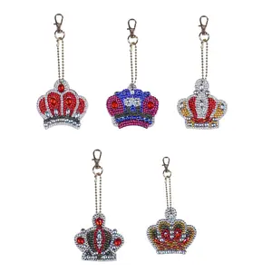 5D Diamond Key Chain Pendant Bag Hanging Special Shaped Full Diamond Painting Imperial Crown Keychain Women Bag Pendant