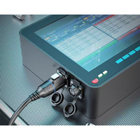 Connecteur étanche USB 3.1 Type C femelle avec flange en plastique, boîtier bleu pour applications marines et industrielles