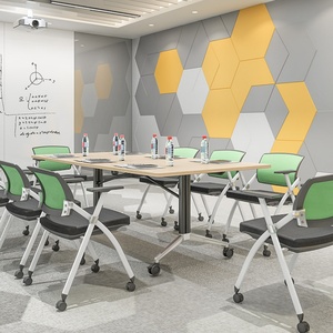 Wholesale Modern Office Furniture Desk Foldable School Training Meeting <b>Table</b> With <b>Wheels</b> - Product Image 5