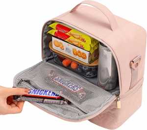 <b>Lunch</b> Bag <b>Insulated</b> Two Separate Compartments Meal <b>Box</b> with Adjustable Shoulder Strap Leakproof Cooler Bag - Product Image 2