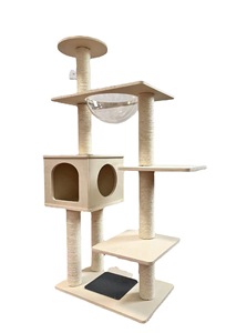 Pohon Kucing Kayu untuk Menara Kucing Besar Besar dengan Condo Cozy <span class=keywords><strong>Cat</strong></span> Plush Tempat Bertengger dan Aktivitas Memanjat - Product Image 3
