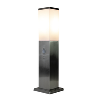 Lampe de pelouse carrée moderne douille E27 abat-jour étanche en acier inoxydable IP54 LED pour éclairage paysager de cour extérieure
