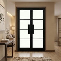 Porte intérieure en verre et fer noir sur mesure de qualité supérieure avec le dernier design