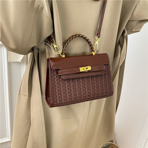 Borsa a Tracolla Piccola Quadrata da Donna con Manico Texturizzato, in PU, Capacità 2-2.9L, Fodera in Poliestere, Dettagli Cuciti - Classica e Versatile - Product Image 3