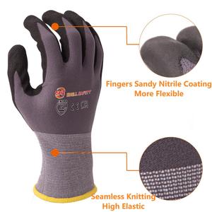 Venta Directa de Fábrica, Guantes de Seguridad Flexibles Recubiertos de Nitrilo, Guantes de Trabajo y Jardinería para Protección <span class=keywords><strong>Laboral</strong></span> - Product Image 4