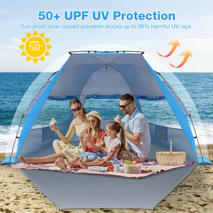 Presa di fabbrica all'ingrosso 4 persone automatico facile configurazione tre grandi finestre a maglia tenda <span class=keywords><strong>da</strong></span> spiaggia istantanea Pop-up tenda <span class=keywords><strong>da</strong></span> <span class=keywords><strong>campeggio</strong></span> all'aperto - Product Image 3