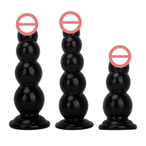 Dildo nero a punta oversize con ventosa, giocattolo sessuale anale per ingresso posteriore, grande a forma di fiore, con imbottitura spessa, morbido per rapporti anali - Product Image 5