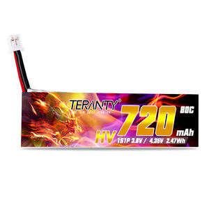 TERANTY baterai Lipo 720mAh 1S 3.8V 80C/160C untuk mainan lalu lintas RC helikopter Model FPV Drone kamera udara baterai Lithium - Product Image 2
