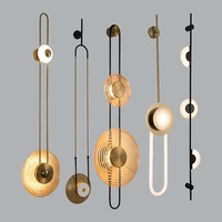 Lampe murale LED en fer de style nordique de luxe pour salon, chambre à coucher, couloir avec abat-jour en verre, lumière chaude 3000K