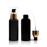 100ml 250ml PET Plastique Noir Airless Cosmetic Skincare Lotion Pump Bottle avec Gold Pump Cover