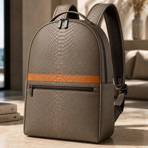 Wholesale Custom Men PU Leather <b>Backpack</b> Embossed Texture Laptop <b>Backpack</b> <b>Large</b> Capacity Business Travel Daypack Casual Outdoor - Product Image 1