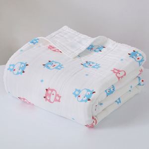 6-Layer Cotton High Density Breathable <b>Muslin</b> Cotton Baby <b>Swaddle</b> <b>Blanket</b> 110*110cm Baby Bath Towel - Product Image 3
