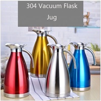 Bouilloire isotherme 2L en acier inoxydable à double paroi, vente en gros d'usine, théière et cafetière manuelle avec poignée, flasque thermique domestique pour maintenir au chaud