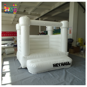 Heyhail Inflables Mini Luxe White Bounce House 8x8 Flat Top White Castle Bouncer Soft Play Rentals para niños - Product Image 5