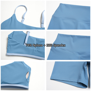 Set Yoga Donna Effetto Nudo Traspirante Asciugatura Rapida Vita Alta Controllo Pancia Pantaloncini Push-Up Vestibilità Slim per Palestra e Fitness - Product Image 6
