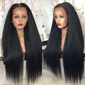วิกผมตรงแบบ Afro Yaki ขายส่ง <span class=keywords><strong>ผม</strong></span>แท้บราซิล Remy Virgin แบบหยิกตรง วิกผมหน้าผากลูกไม้แบบเต็มศีรษะ 13x4 360 HD สำหรับผู้หญิงผิว<span class=keywords><strong>สี</strong></span> - Product Image 2