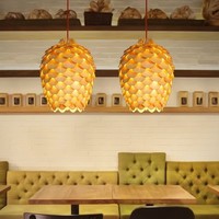 Suspension de lustre au design unique en bois massif moderne pour salle à manger et d'étude