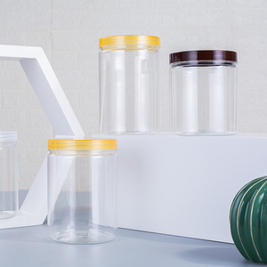 Frasco de Almacenamiento Grande de Plástico PET Transparente Personalizado con Tapa de Rosca para Dulces, Galletas, Frutos Secos, Alimentos para Bebés - Product Image 1