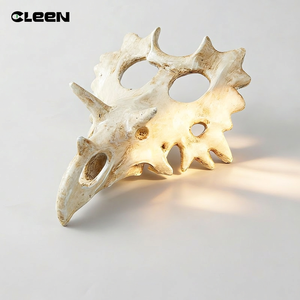 Adorno <span class=keywords><strong>de</strong></span> Cráneo <span class=keywords><strong>de</strong></span> Triceratops CLEEN, Decoración <span class=keywords><strong>de</strong></span> Resina para Terrario, <span class=keywords><strong>Esqueleto</strong></span> <span class=keywords><strong>de</strong></span> Dinosaurio Realista, Escondite para Lagartos y Serpientes - Product Image 1