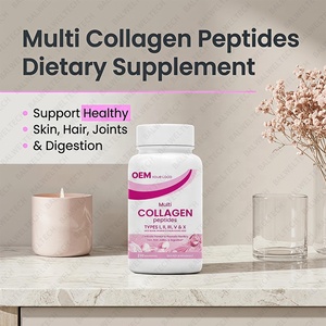 Cápsulas de Colágeno con 5 Tipos de Colágeno a Base de Alimentos (Tipos III, IV y X), Sin Gluten, para Adultos, Marca Privada OEM, Favorece la Salud de las Articulaciones y los Huesos - Product Image 2