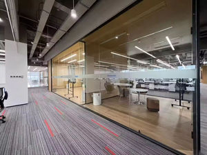 Semplice ufficio divisorio vetro trasparente partizioni in alluminio cornice di vetro parete di vetro sistema di separazione ufficio <span class=keywords><strong>Design</strong></span> moderno - Product Image 4